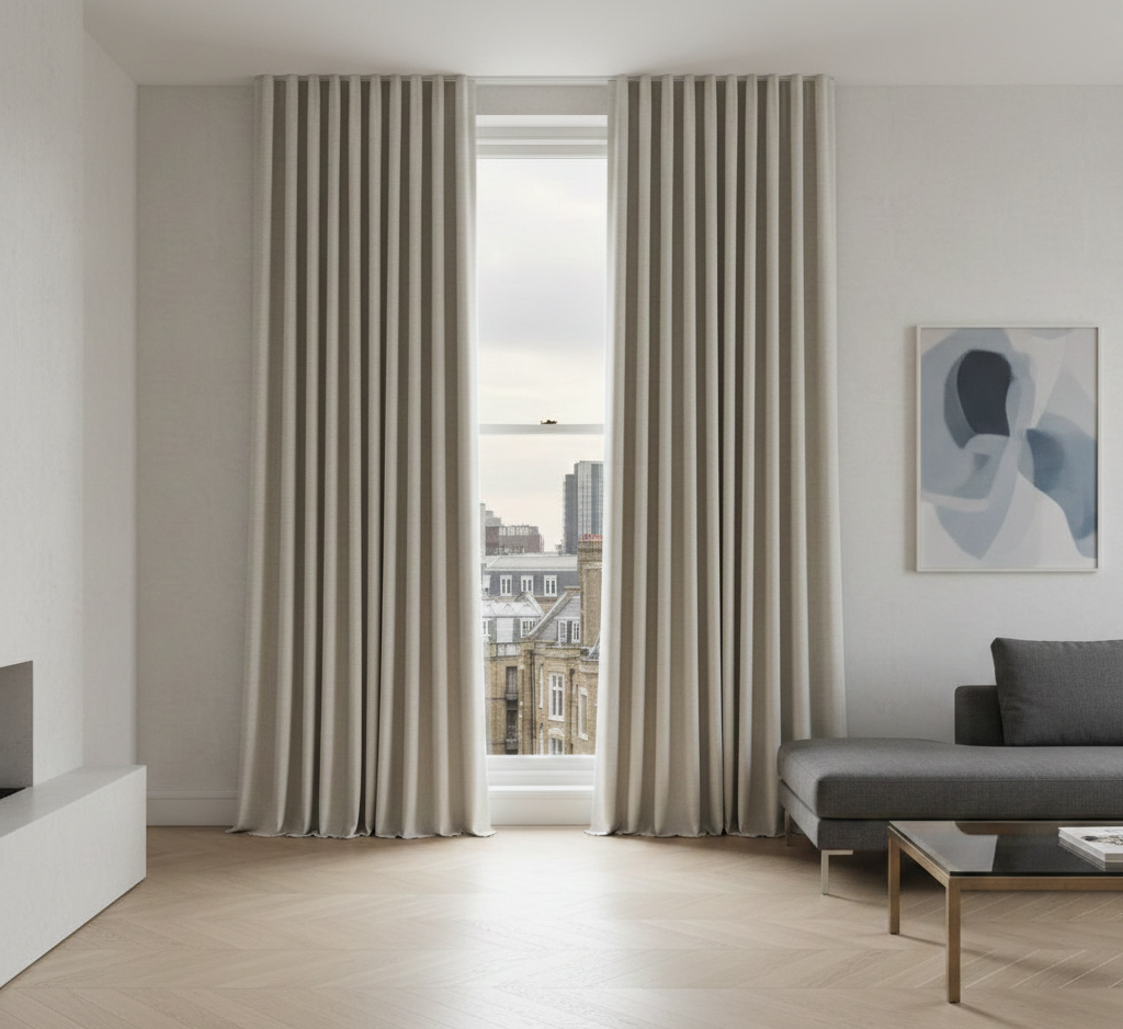 Bespoke curtains in luxury London apartment